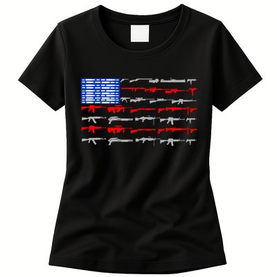 USA Flag: 2nd Amendment Gun Flag Rights Womens T-Shirt