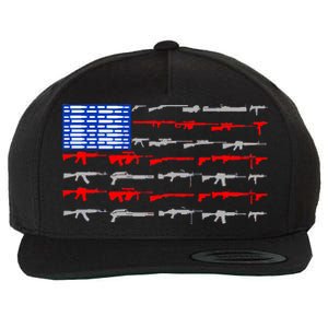 USA Flag: 2nd Amendment Gun Flag Rights Wool Snapback Cap