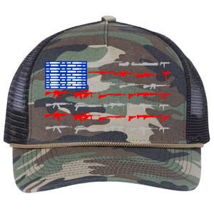 USA Flag: 2nd Amendment Gun Flag Rights Retro Rope Trucker Hat Cap