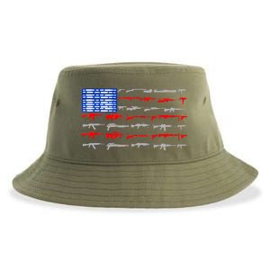 USA Flag: 2nd Amendment Gun Flag Rights Sustainable Bucket Hat