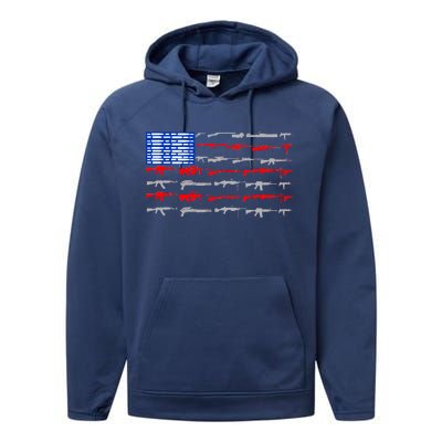 USA Flag: 2nd Amendment Gun Flag Rights Performance Fleece Hoodie