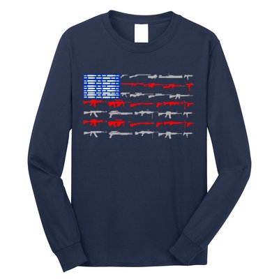 USA Flag: 2nd Amendment Gun Flag Rights Long Sleeve Shirt