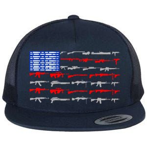 USA Flag: 2nd Amendment Gun Flag Rights Flat Bill Trucker Hat