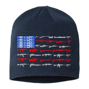 USA Flag: 2nd Amendment Gun Flag Rights Sustainable Beanie