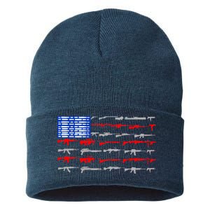 USA Flag: 2nd Amendment Gun Flag Rights Sustainable Knit Beanie