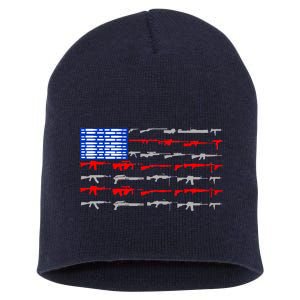 USA Flag: 2nd Amendment Gun Flag Rights Short Acrylic Beanie