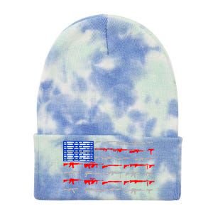 USA Flag: 2nd Amendment Gun Flag Rights Tie Dye 12in Knit Beanie