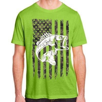 USA Flag Camo Camouflage Fish Adult ChromaSoft Performance T-Shirt