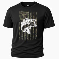 USA Flag Camo Camouflage Fish Cooling Performance Crew T-Shirt