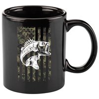USA Flag Camo Camouflage Fish 11oz C Handle Ceramic Mug