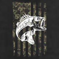 USA Flag Camo Camouflage Fish 11oz C Handle Ceramic Mug