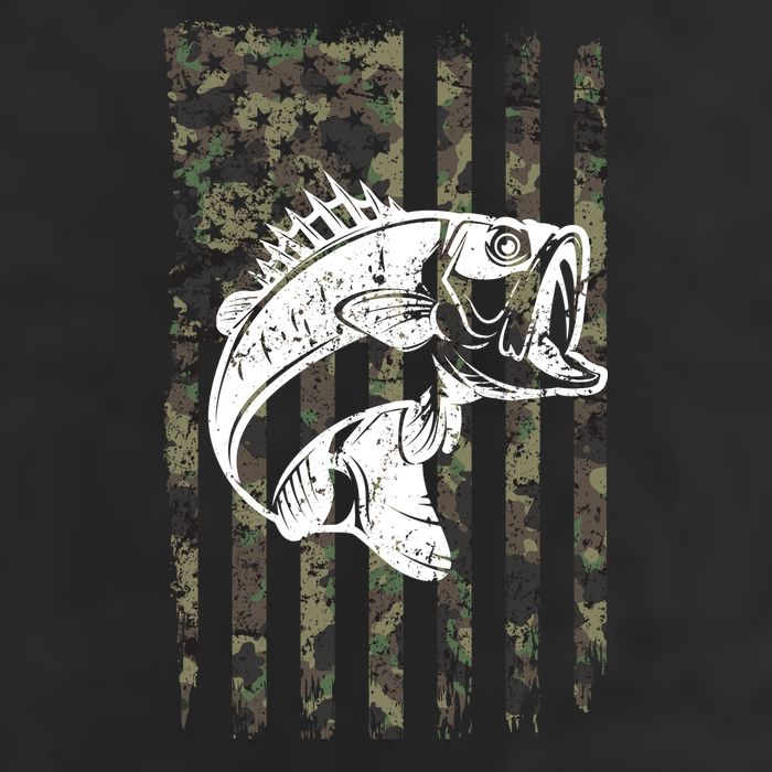 USA Flag Camo Camouflage Fish 11oz C Handle Ceramic Mug