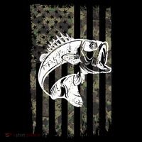 USA Flag Camo Camouflage Fish 16 in Basic Backpack