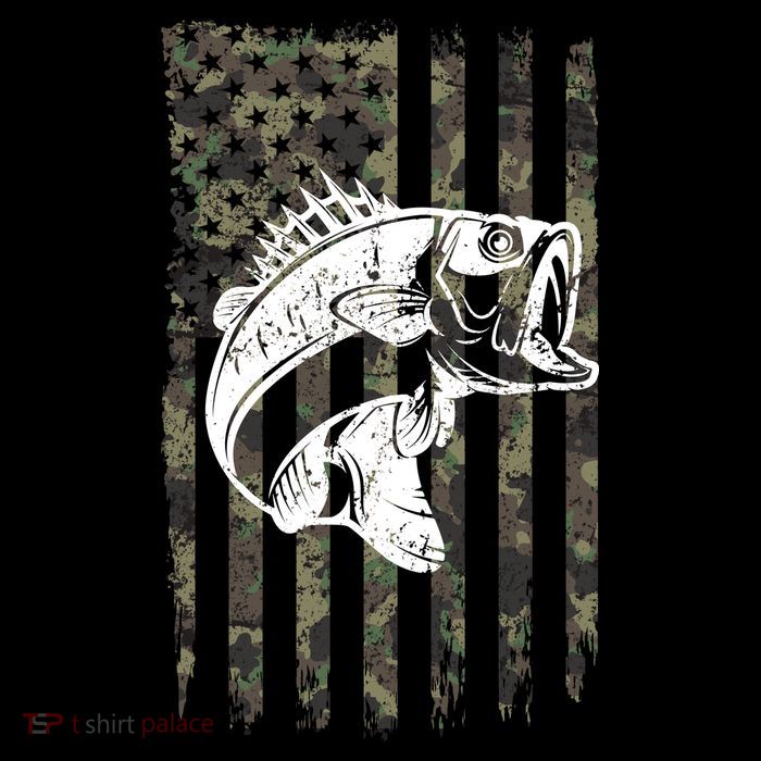 USA Flag Camo Camouflage Fish 16 in Basic Backpack