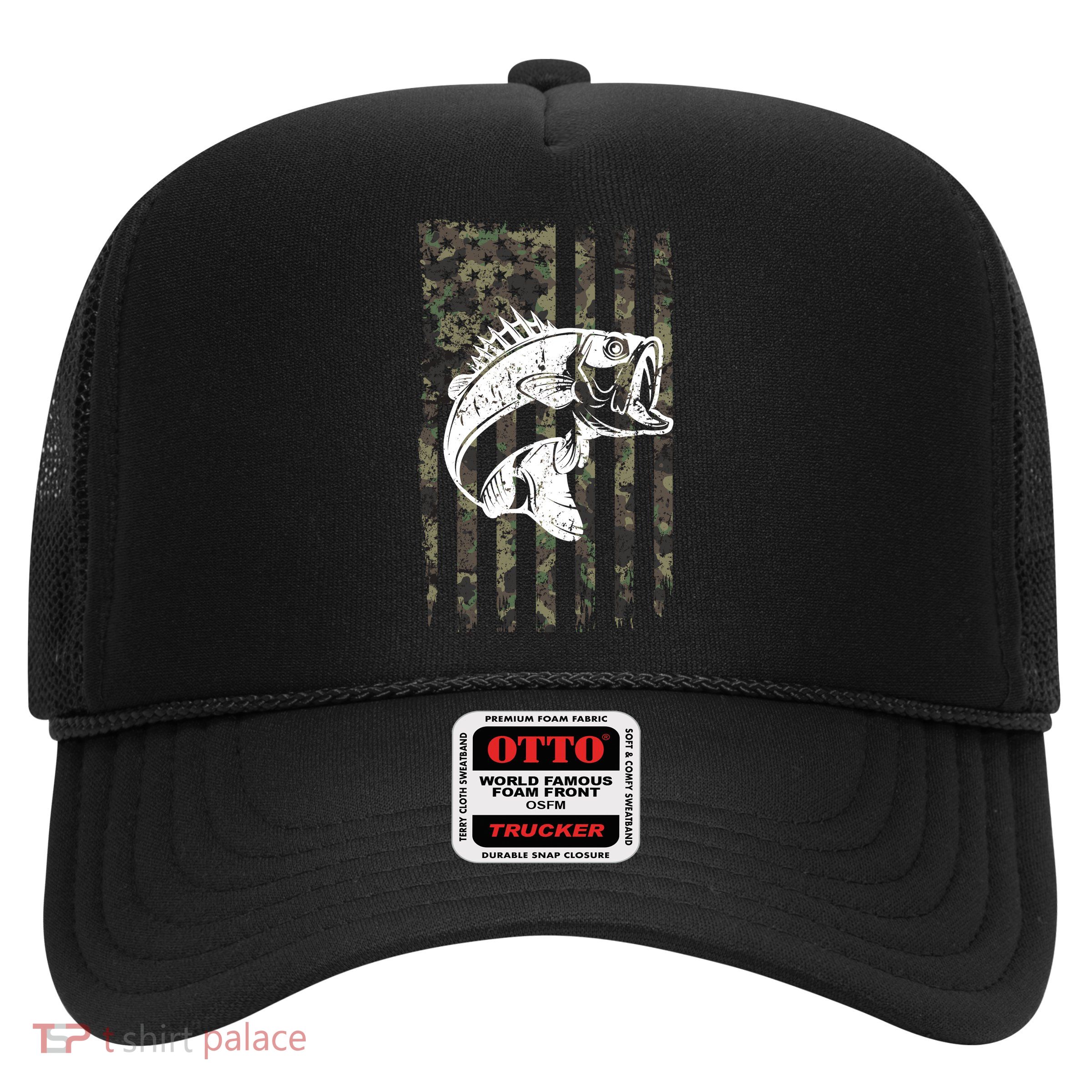USA Flag Camo Camouflage Fish Trucker Hat