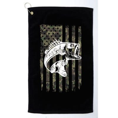 USA Flag Camo Camouflage Fish Golf Towel