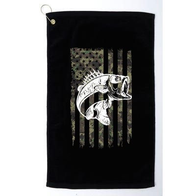 USA Flag Camo Camouflage Fish Platinum Collection Golf Towel