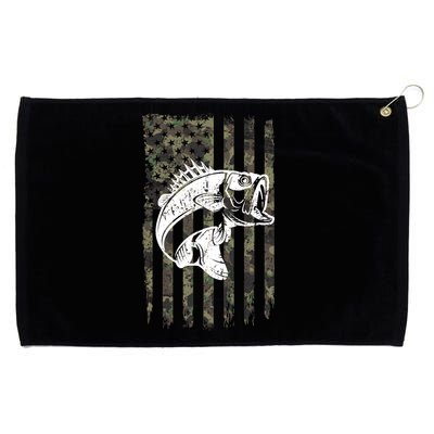 USA Flag Camo Camouflage Fish Grommeted Golf Towel