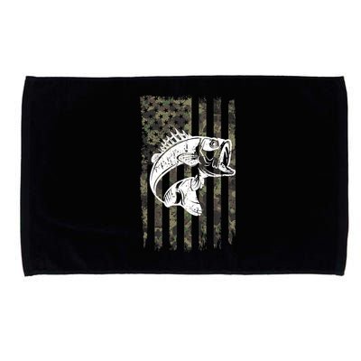 USA Flag Camo Camouflage Fish Microfiber Hand Towel