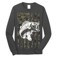 USA Flag Camo Camouflage Fish Long Sleeve Shirt