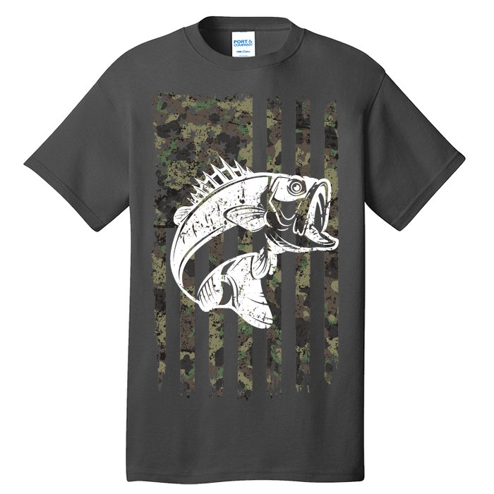 USA Flag Camo Camouflage Fish Tall T-Shirt