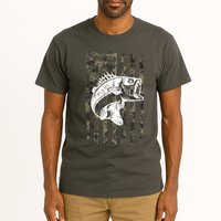 USA Flag Camo Camouflage Fish Tall T-Shirt