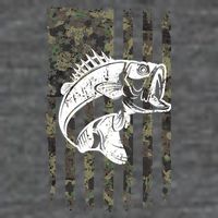 USA Flag Camo Camouflage Fish Tall T-Shirt