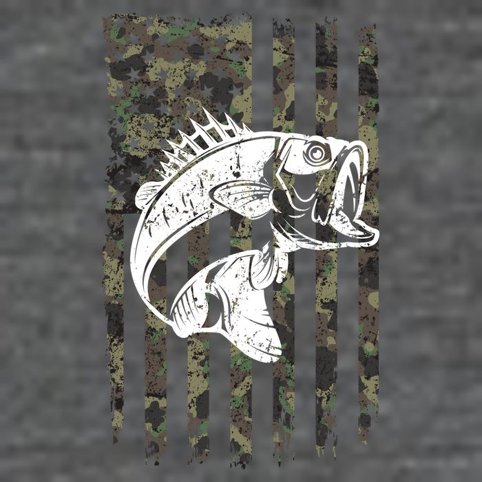 USA Flag Camo Camouflage Fish Tall T-Shirt