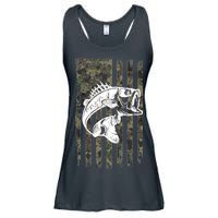 USA Flag Camo Camouflage Fish Ladies Essential Flowy Tank