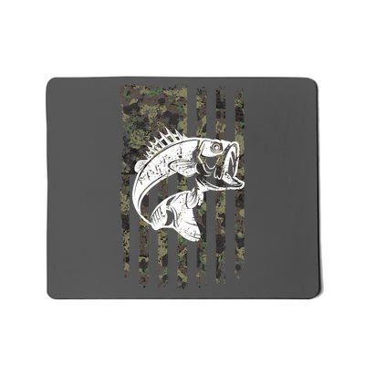 USA Flag Camo Camouflage Fish Mousepad