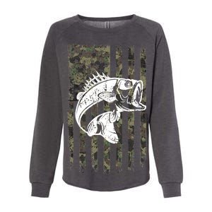 USA Flag Camo Camouflage Fish Womens California Wash Sweatshirt