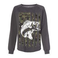 USA Flag Camo Camouflage Fish Womens California Wash Sweatshirt