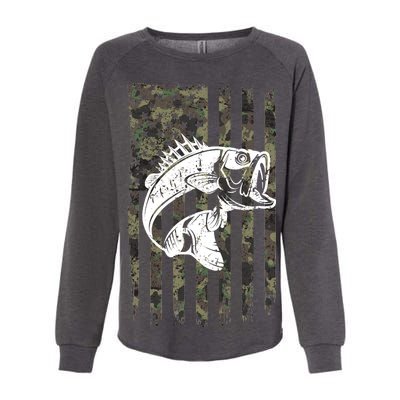 USA Flag Camo Camouflage Fish Womens California Wash Sweatshirt