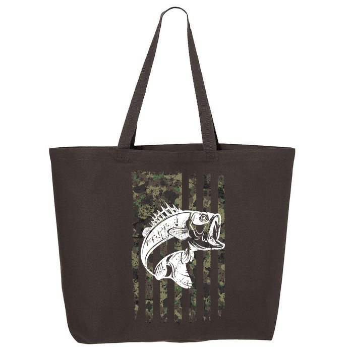 USA Flag Camo Camouflage Fish 25L Jumbo Tote