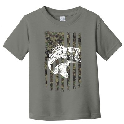 USA Flag Camo Camouflage Fish Toddler T-Shirt