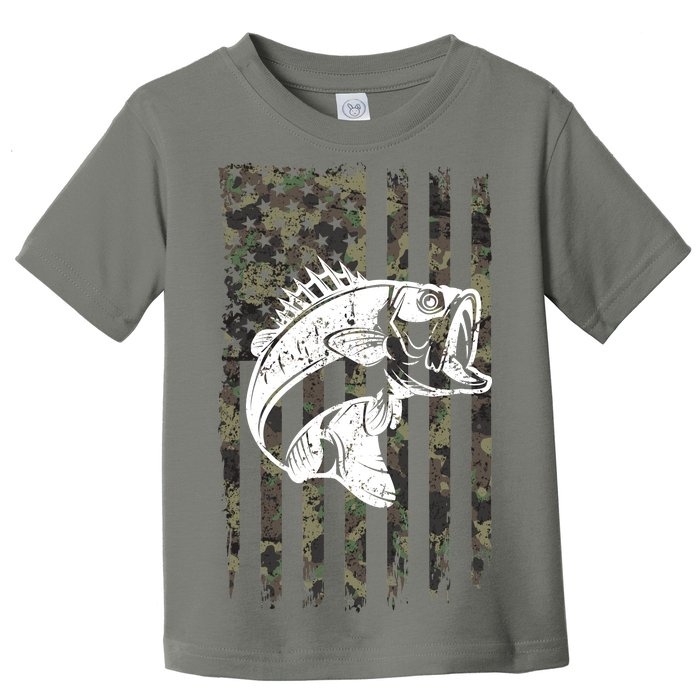 USA Flag Camo Camouflage Fish Toddler T-Shirt