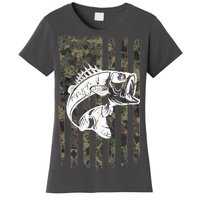 USA Flag Camo Camouflage Fish Women's T-Shirt