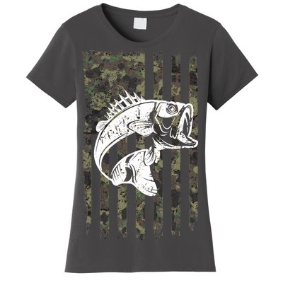 USA Flag Camo Camouflage Fish Women's T-Shirt