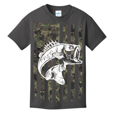 USA Flag Camo Camouflage Fish Kids T-Shirt