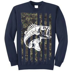 USA Flag Camo Camouflage Fish Sweatshirt