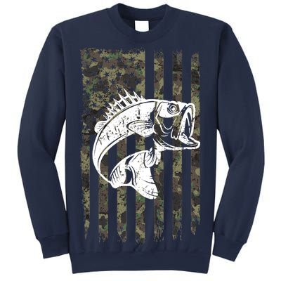 USA Flag Camo Camouflage Fish Sweatshirt