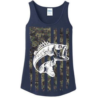 USA Flag Camo Camouflage Fish Ladies Essential Tank