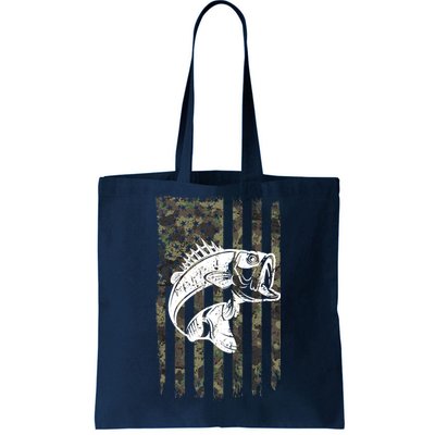 USA Flag Camo Camouflage Fish Tote Bag