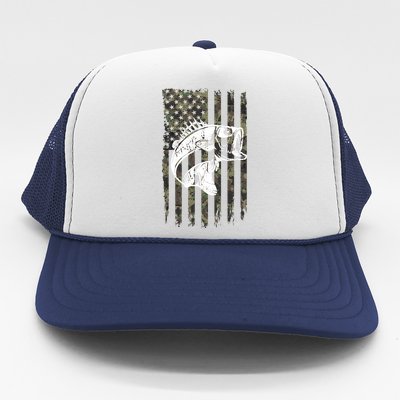 USA Flag Camo Camouflage Fish Trucker Hat