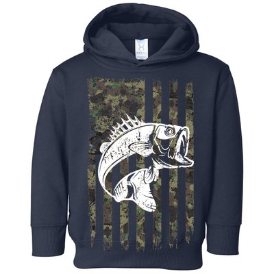 USA Flag Camo Camouflage Fish Toddler Hoodie