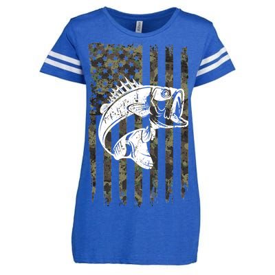 USA Flag Camo Camouflage Fish Enza Ladies Jersey Football T-Shirt