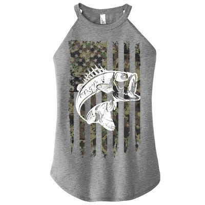 USA Flag Camo Camouflage Fish Women’s Perfect Tri Rocker Tank