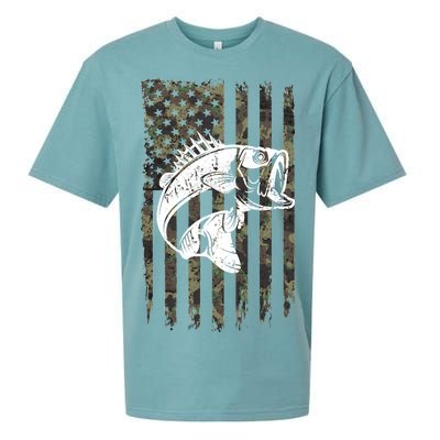 USA Flag Camo Camouflage Fish Sueded Cloud Jersey T-Shirt