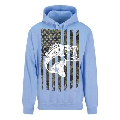 USA Flag Camo Camouflage Fish Unisex Surf Hoodie