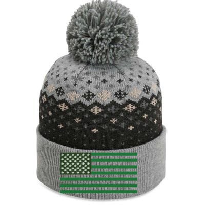 USA Flag Marijuana Cannabis Weed Styled The Baniff Cuffed Pom Beanie